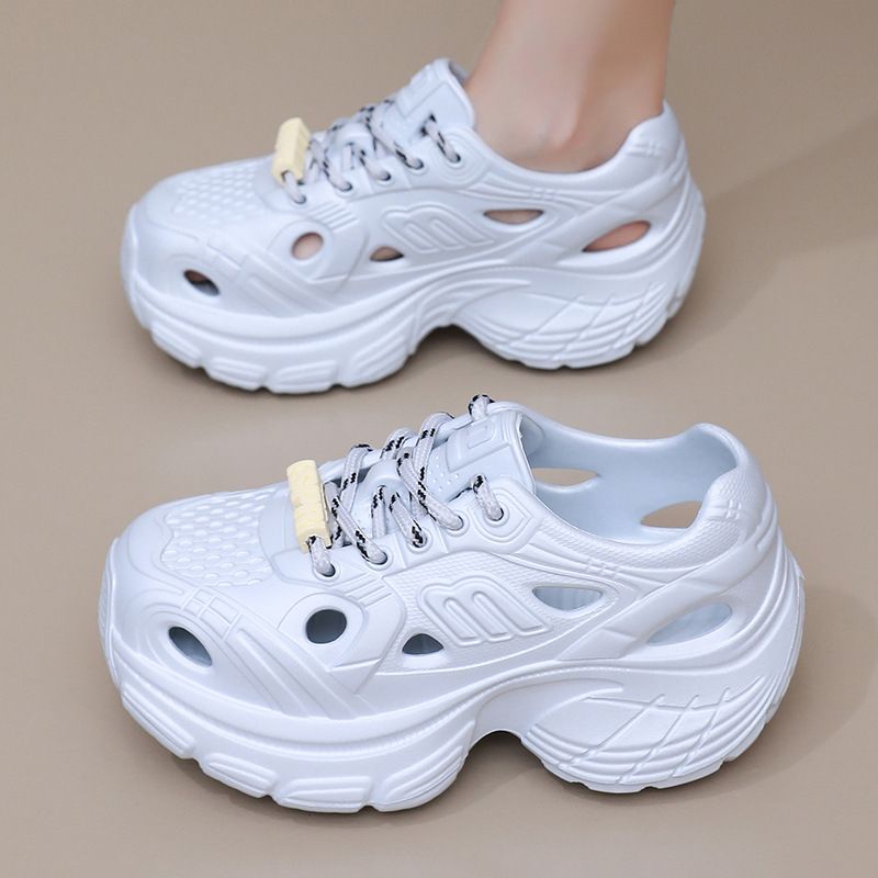 Superweiche, leichte Clogs für Damen, Sommer-Wasserschuhe mit dicker Sohle und ausgehöhlter Zehenpartie für den Strandurlaub im Freien für Damen_voghion.com