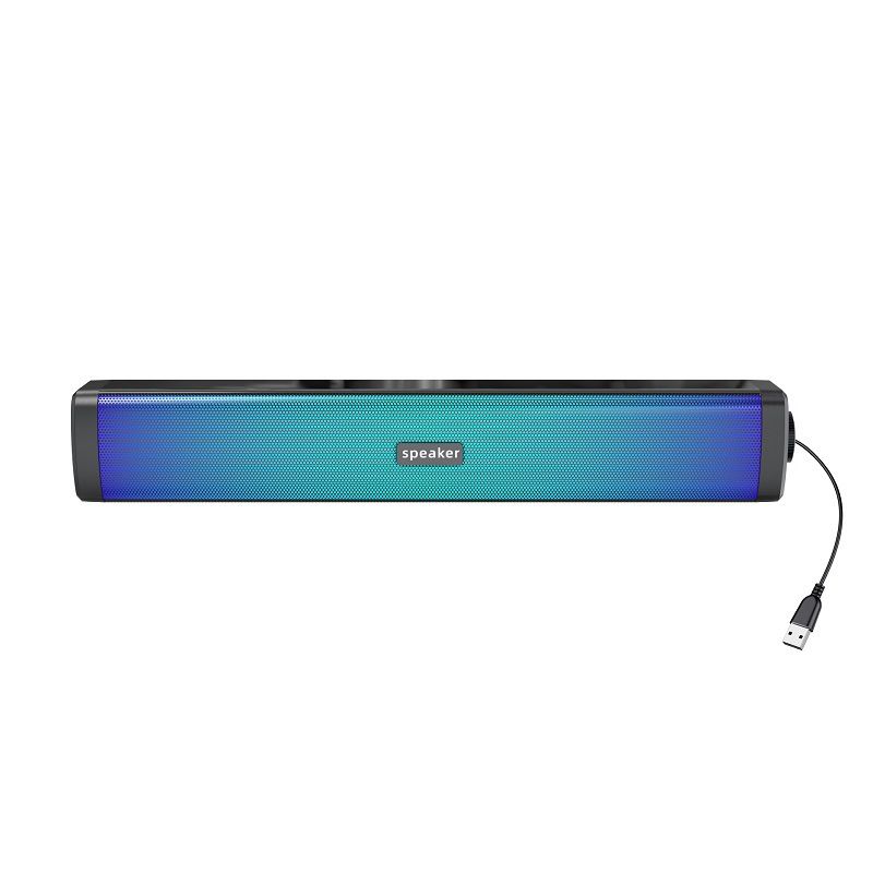 Portable Speakers Full Color Light USB Powered E 1411 Bluetooth Wired Speaker Subwoofer Computer Home_voghion.com