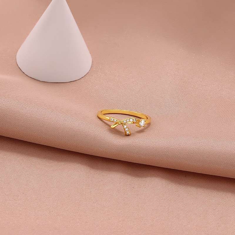 Sterling Sier VENUS Fashion Inlaid Ζιργκόν Κοίλο φιόγκο δαχτυλίδι με κόμπο γυναικείο Σετ δώρο με γεωμετρικό δαχτυλίδι κοσμήματα_voghion.com