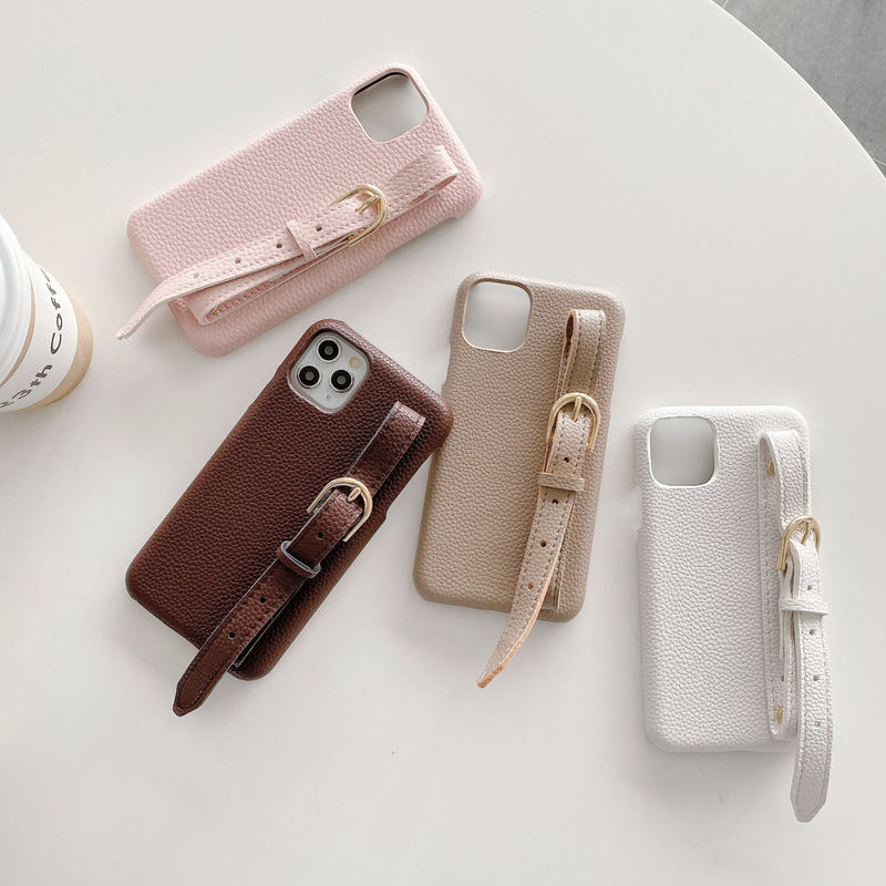 Mobile phone case pattern wrist strap mobile phone case suitable for Apple 15pro max protective cover iPhone14 Internet celebrity half pack hard_voghion.com