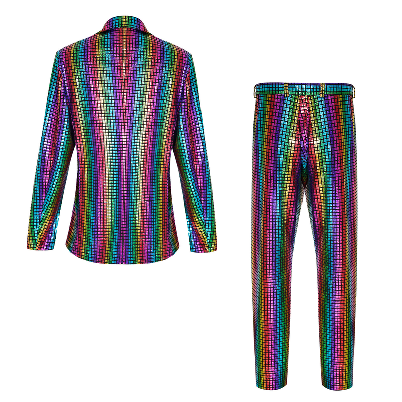Moška oblačila Moški bleščeč zlati blazer Disko kostum Zabava oder nočni klub sijoč kul obleka za predstavo_voghion.com