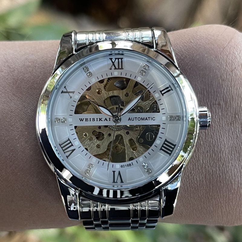 Not Many, Double-sided Hollow Automatic Mechanical Watch Men's Waterproof Fashion Student Luminous Steel Belt Watch_voghion.com