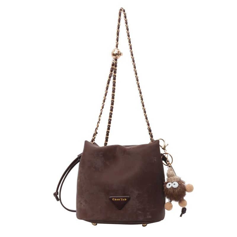 High-Quality Texture 2024 New Women's Chain Crossbody Niche Drawstring Stylish Bucket Bag_voghion.com
