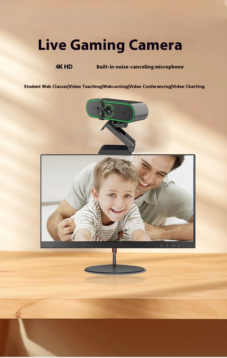 MaoDe 4K Webcam With Privacy Cover, Auto-Focus, Noise-Canceling Mic, Wide Angle For Streaming/Zoom/Classes_voghion.com
