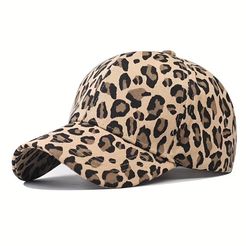 1 gorra de béisbol de pana con estampado de leopardo, de color liso, transpirable, para otoño e invierno_voghion.com