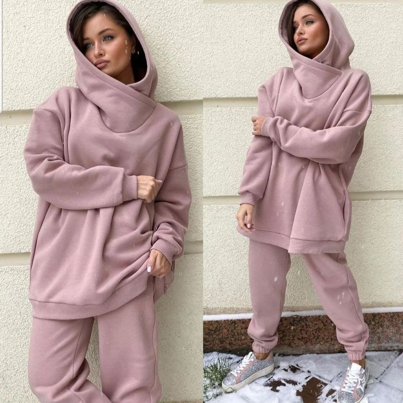 Sudadera de moda y ocio para mujer, traje de dos piezas de cuatro piezas_voghion.com