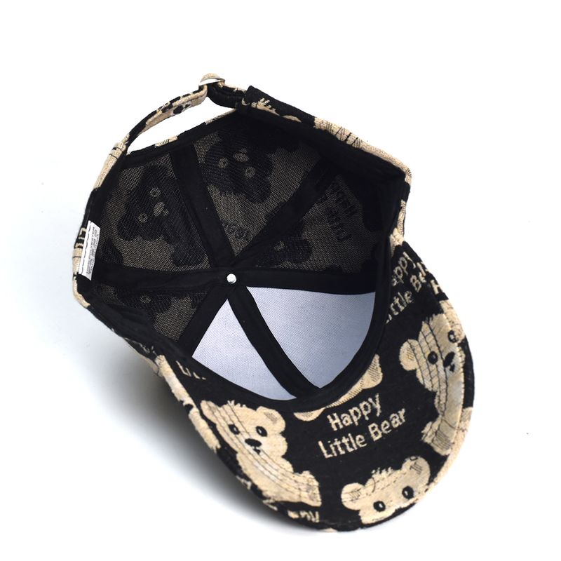 Boné de beisebol de urso fofo novo primavera sunh dog print homens mulheres unissex-adolescentes algodão snapback bonés moda hip hop vintage_voghion.com