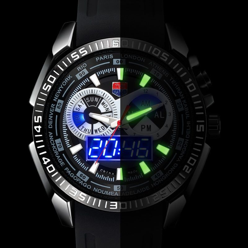 Men's Watches Men's Sports Double-display Electronic Watch Alarm Clock Luminous Shi Ying Waterproof Watch_voghion.com