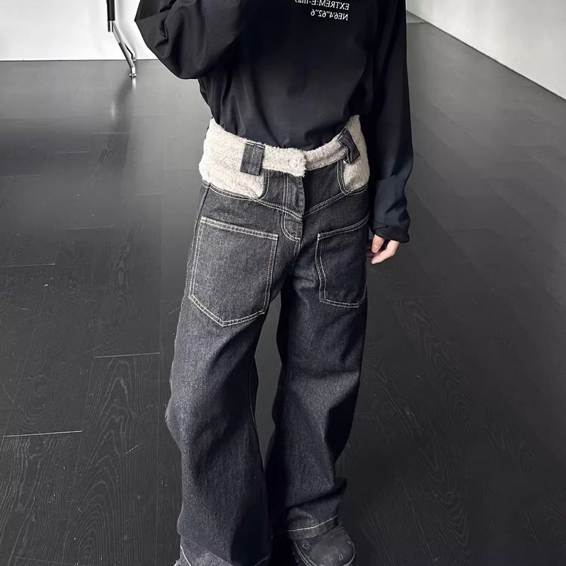 Herrenbekleidung Retro Scimitar Jeans für Herren Frühling und Herbst Wollnähte Design Hosen Cleanfit Schlaghose_voghion.com