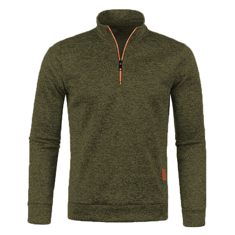 Herren-Strickpullover mit Viertelreißverschluss – Lässiger Herbst-Winter-Pullover mit weichem Futter, warme Langarm-Strickware, Übergröße_voghion.com