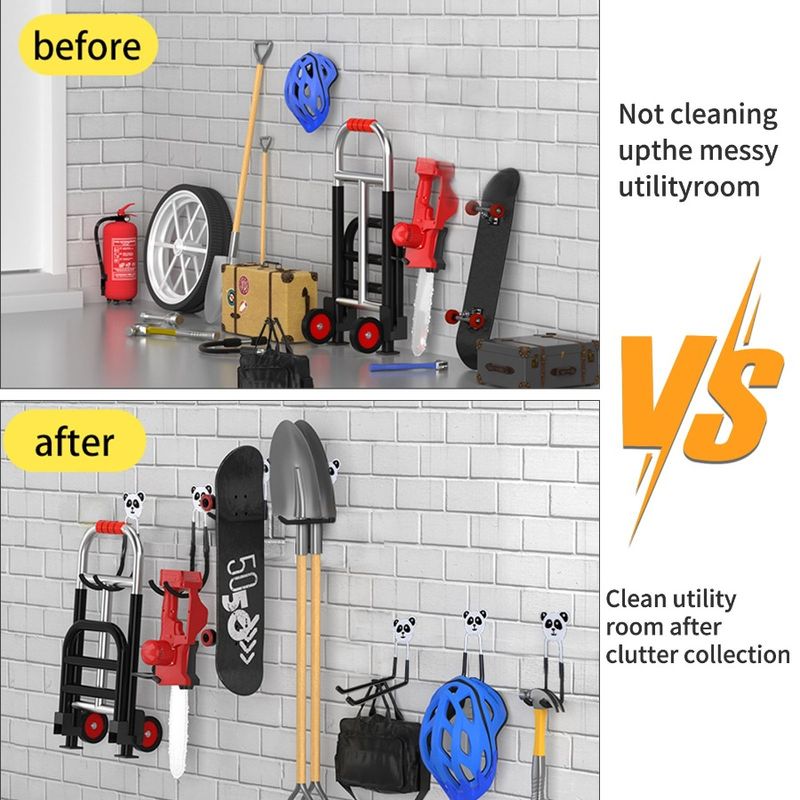 Garage Storage Hooks 10 Pieces Heavy Steel Tools Utility J Wall Mount Suitable For Bicycles Chair Ladders And Garden Finishing_voghion.com