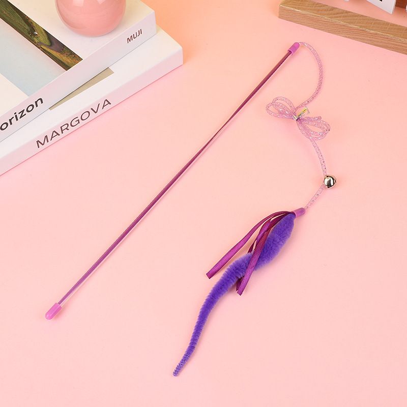 Creative New Caterpillar Elastic Teaser Wand Cat Toy Interactive Boredom Relief Pet Supplies_voghion.com