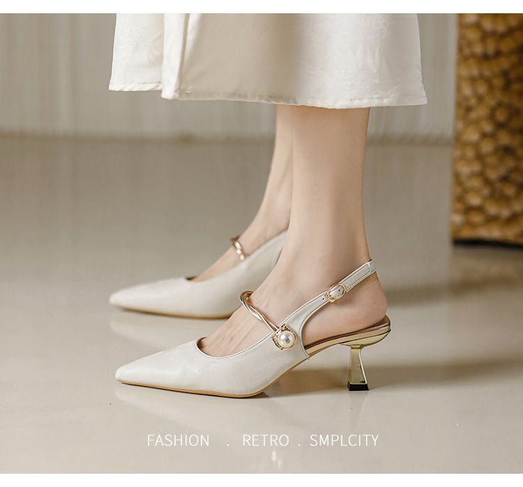 Nuove scarpe col tacco alto a punta in stile cinese da donna con tacchi sottili, strisce dritte di perle, seta, alla moda e sexy da donna_voghion.com
