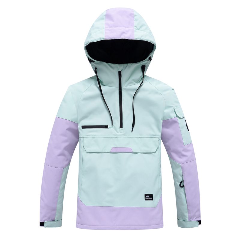 Color-Block Suit Windproof Waterproof Warm Breathable Couple Style Ski Hoodie For Snowboarding And Skiing_voghion.com