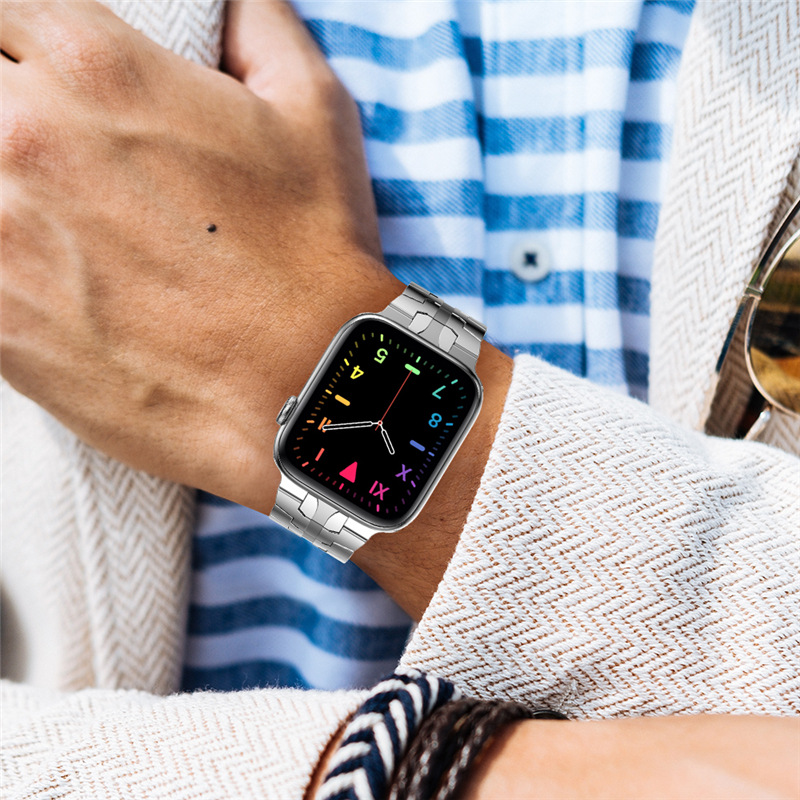 För Apple Watch Band 49 mm 45 mm 44 mm 42 mm 41 mm 40 mm Lyxarmband i rostfritt stål Iwatch Ultra Series 8 7 Se 3 4 5 6 Band_voghion.com