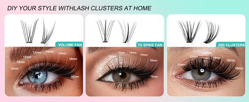 Großes Set mit segmentierten falschen Wimpern, gemischte untere Wimpern und natürliche einzelne Wimpernbüschel zum Selbermachen_voghion.com