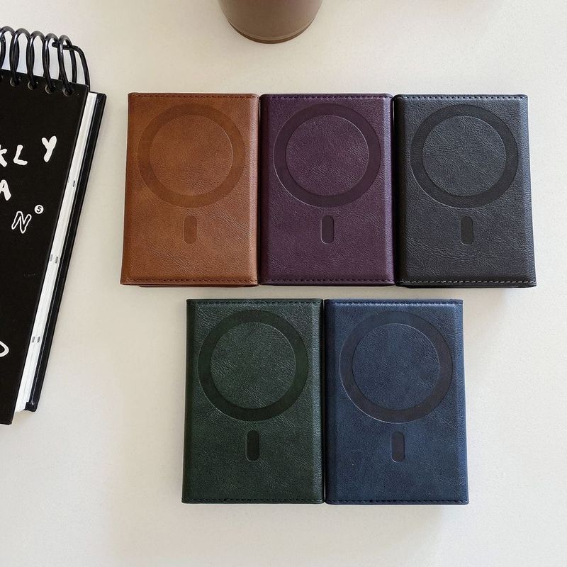 Kartenhalter Geldbörse Brieftaschen Pu-Leder Multi-Kartensteckplatz Kartentasche Magnetischer Handyständer Magnetische Kartentasche_voghion.com