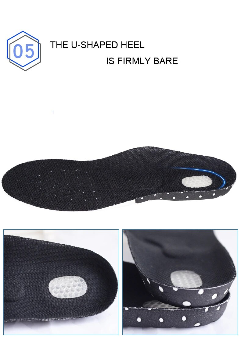 Arch Support Sport Insole Flat Feet Orthopedic Insoles Silica Gel Shock Absorption Cushion Pad For Men Women_voghion.com