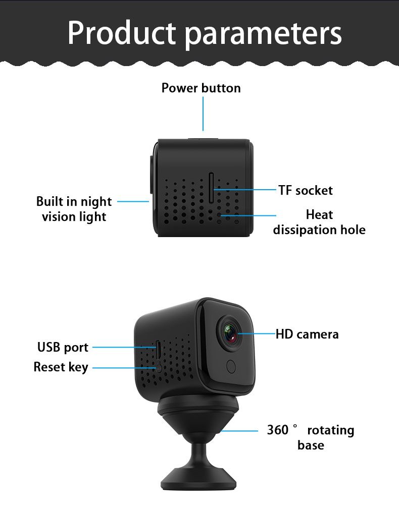 IP 1080P HD Mini Wireless WiFi Motion Detection Smart Home Baby Safety Monitoring Camera_voghion.com