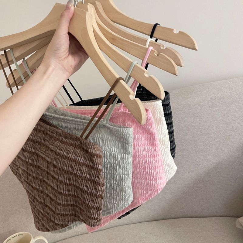 Irregular backless strapless lingerie, thin, breathable, gathered, sexy camisole vest, fixed cup, one-piece chest wrap_voghion.com