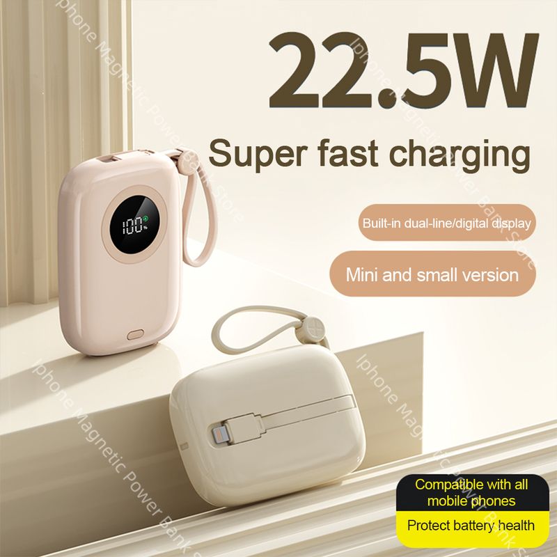 10000 MAh Power Bank 22,5 W Schnelle Lade Für IPhone Xiaomi 15 Tragbare Externe Ladegerät Mit USB Typ-C Kabel powerbank_voghion.com