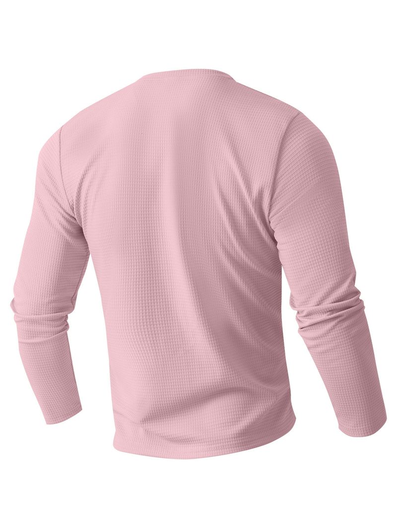 Men's Henley Shirt Long Sleeve - Breathable Button-Up Polo With Wrinkle-Resistant Fabric (6 Colors) | Smart Casual & Business Casual Essential_voghion.com