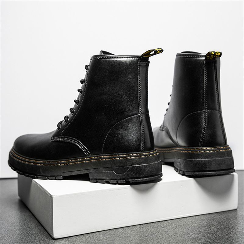 Cuir Martin visoke majice Trend hommes Bottes NOVO Army bottes Yinglun Wind noir nepropusne et antidérapant_voghion.com