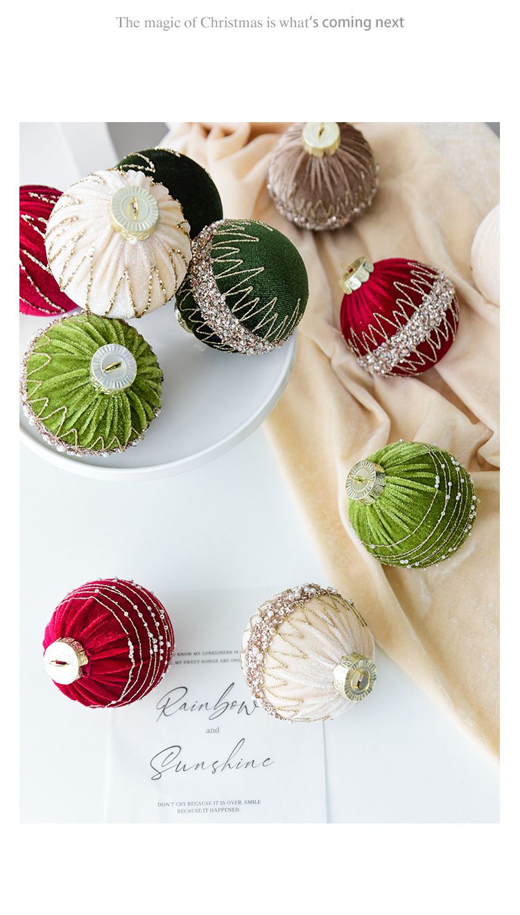 Decorazioni NUCHI Decorazioni in velluto Palline colorate appese Ornamenti per l'albero di Natale_voghion.com