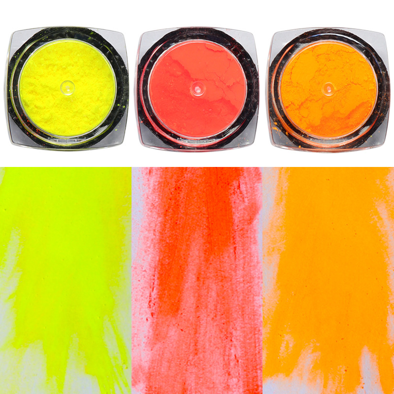 9 pièces coloré Fluorescent Nail Art paillettes poudre bonbons néon Pigment poudre ongles paillettes Laser ongles poussière poudre bricolage décorations_voghion.com
