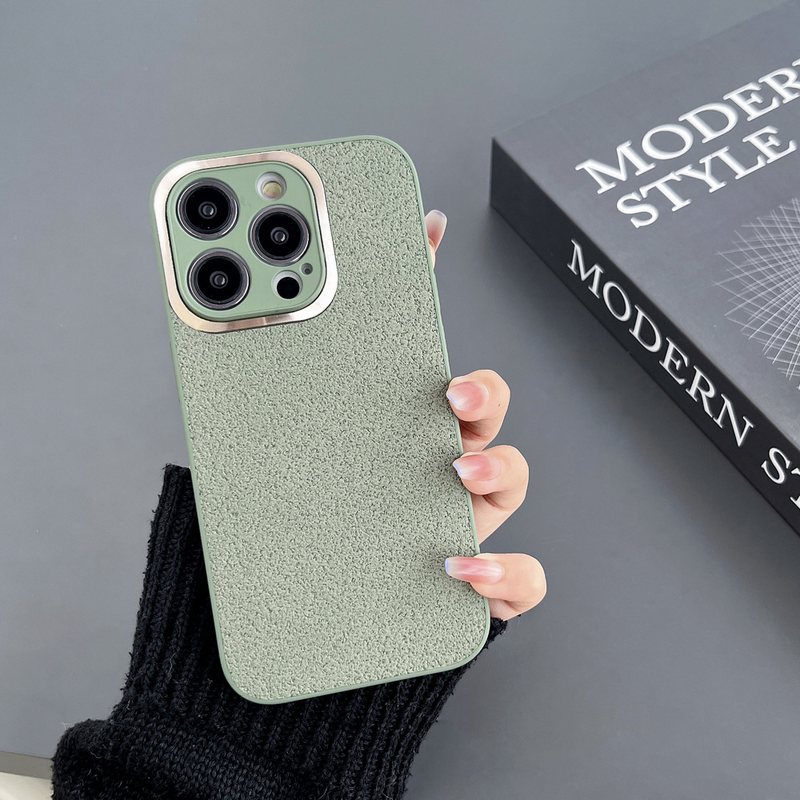 Υφή δέρματος σε σχήμα φεγγαριού κατάλληλη για θήκη κινητού τηλεφώνου iPhone 14, μεταλλικός φακός Apple 13 Promax 12, αντιολισθητικός 11, μονόχρωμος XR_voghion.com