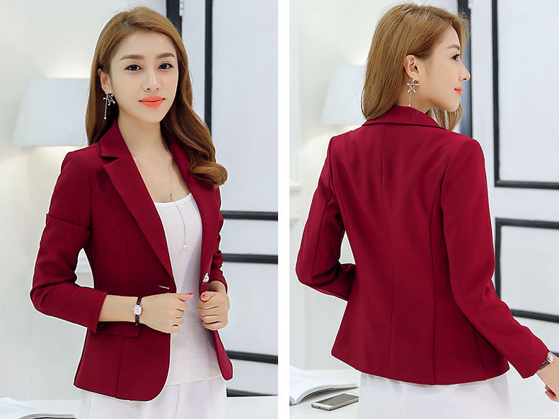 Dameblazer 2022 Formelle blazere Dame Kontorarbeid Dress Lommer Jakker Kåpe Slank Grå Dameblazer Femme Jakker Femme_voghion.com