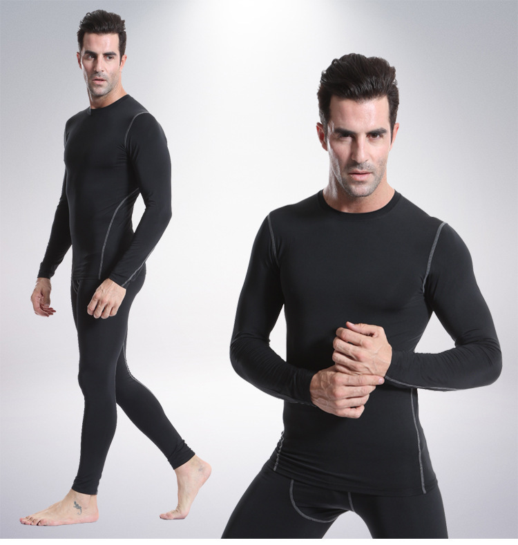 Roupas masculinas esportes apertado manga longa secagem rápida treinamento roupas de fitness masculino alta compressão elástica basquete topo futebol correndo_voghion.com