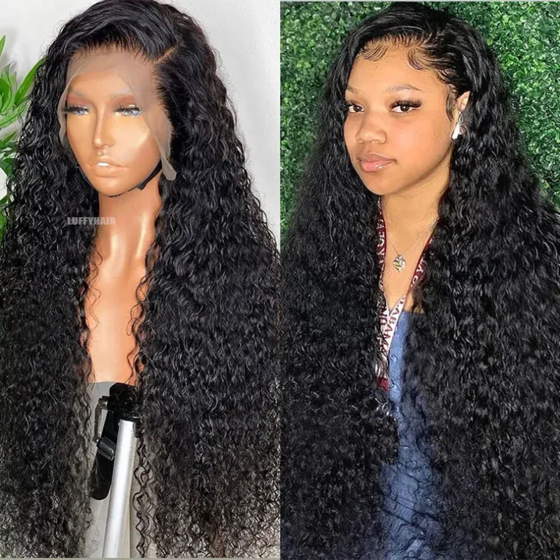 Curly Seid Top Voll Spëtze Mënsch Hoer Perücken mat Baby Hoer Brasilianesch Kinky Curly Seid Base Voll Spëtz Perücke Fir Fraen Glueless_voghion.com