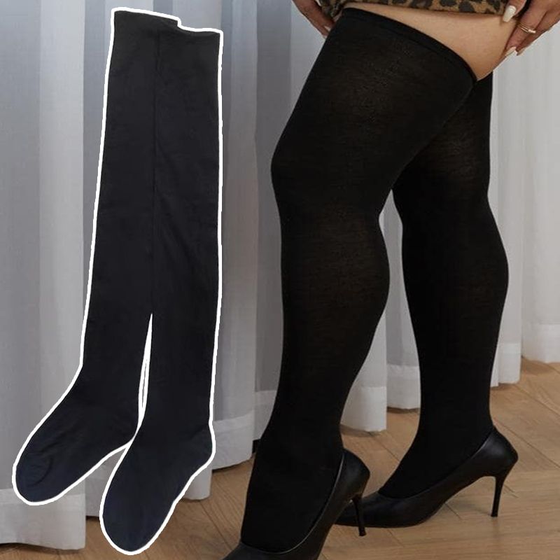 Sexy Schwarz Weiß Soild Farbe Lange Socken Frauen Über Knie Oberschenkel Hoch Über Den Knie Strümpfe Lolita Damen Mädchen Warme Knie Socken_voghion.com