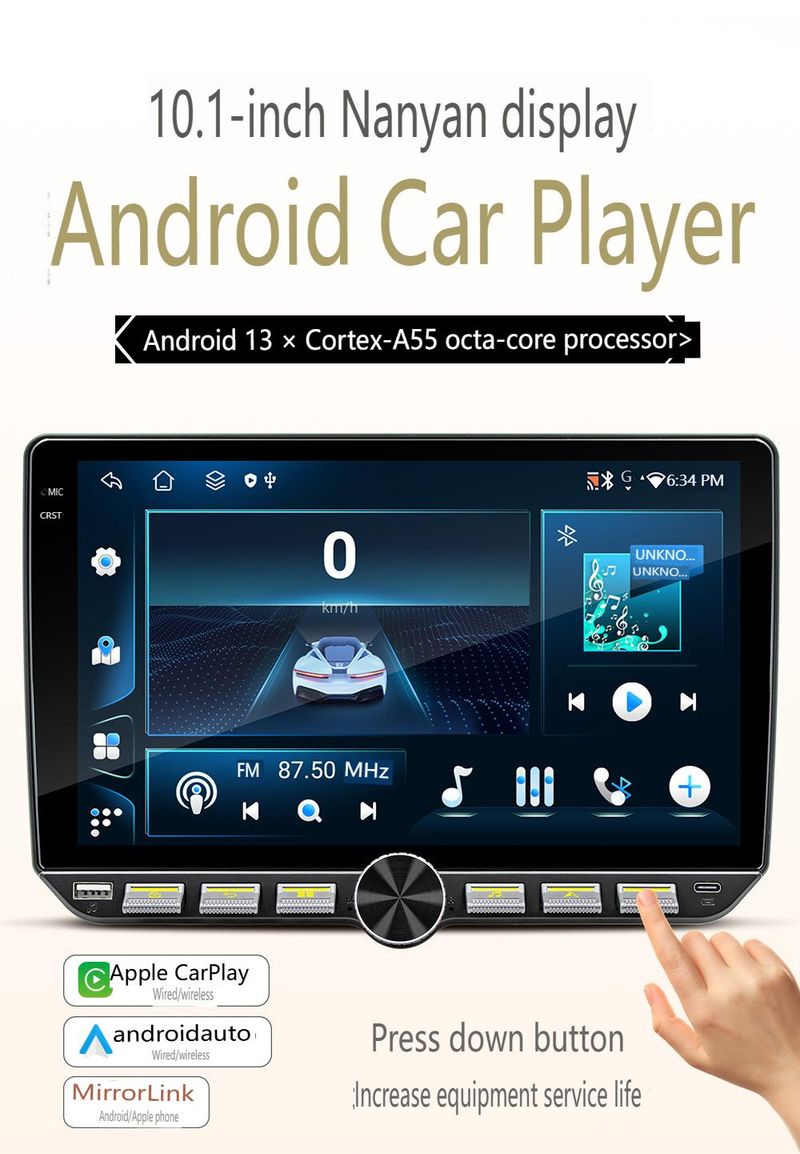10.1" 8-Core 4G Android Car Stereo With Wireless CarPlay - HD Touchscreen GPS Navigation System & Backup Camera, Bluetooth 5.0 Support Android Auto_voghion.com