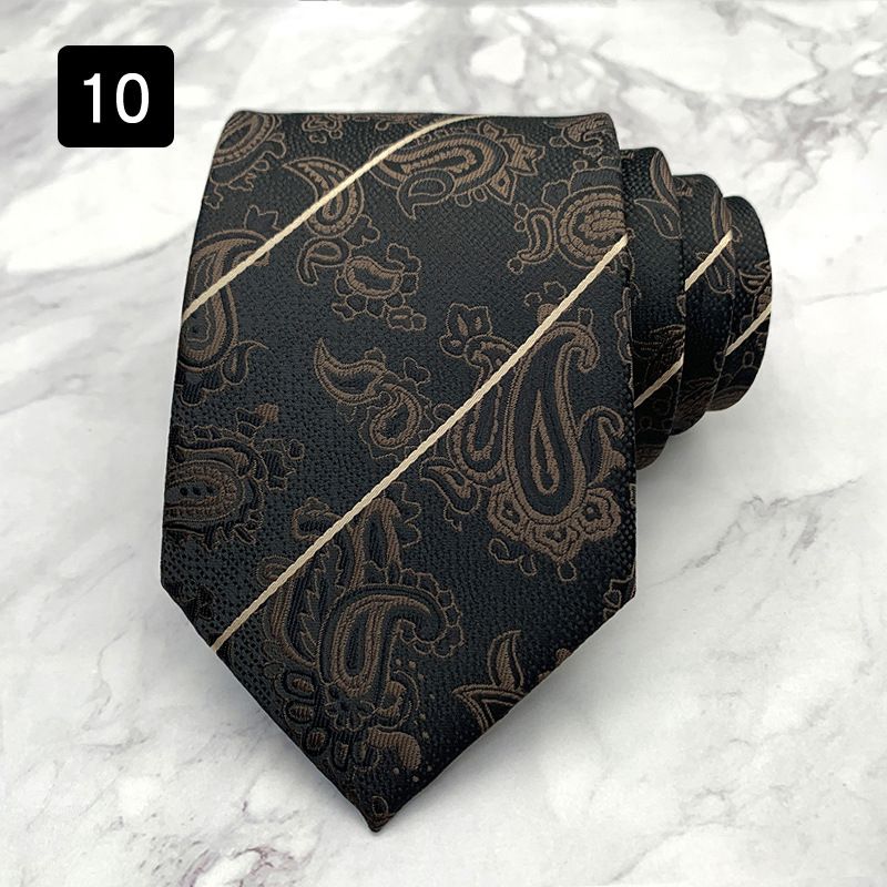 Tie For Men Formal Suit Accessory Fashion Paisley Cashew Pattern Hand-Knotted Wide Version 8CM_voghion.com