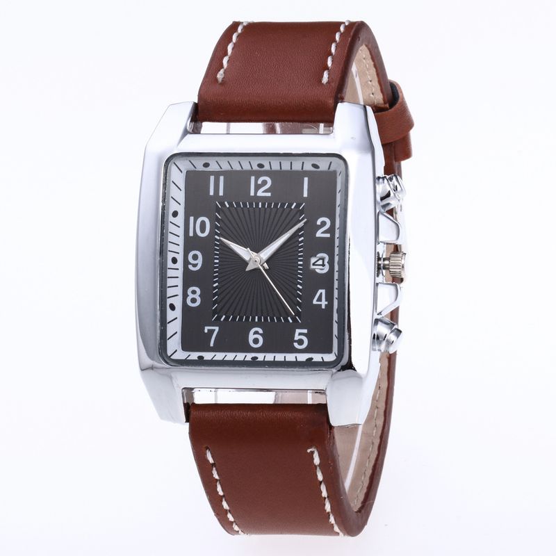 Men's Belt Square Digital Calendar Men's Watch Steel Belt Calendar Men's Watch A Generation No Logo_voghion.com