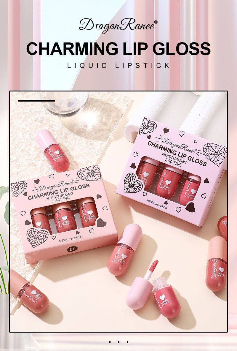 3-Piece Set Of Mirror-Shine Hydrating Lip Gloss - Plumping, Moisturizing Lip Oil In Adorable Pink Shades, Jelly-Like Finish_voghion.com