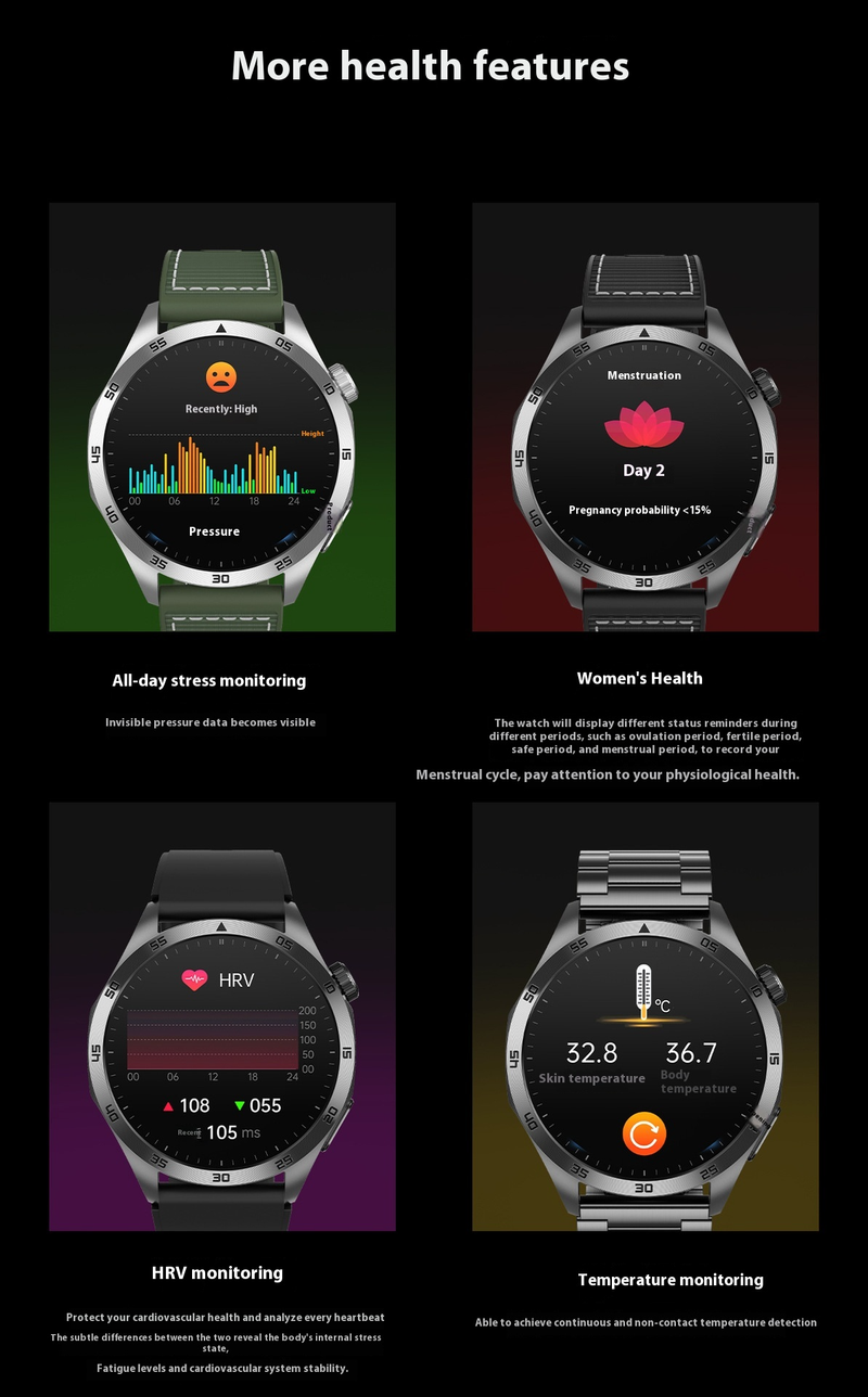 Smart Health Monitoring Watch - ECG ECG, Blood Sugar, Blood Oxygen, Sleep And Other Multi-functional Guardians_voghion.com
