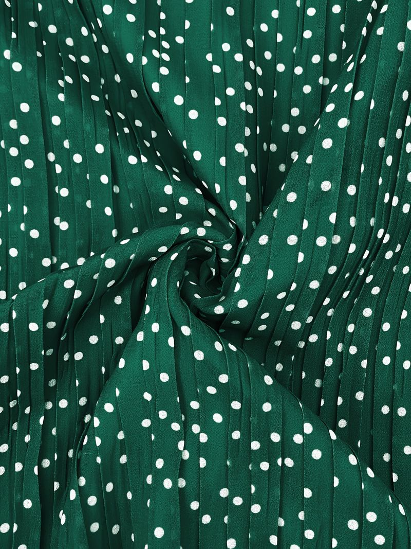 Abbigliamento da donna Nuovo chiffon a pois con cintura Abito musulmano alla moda ed elegante_voghion.com