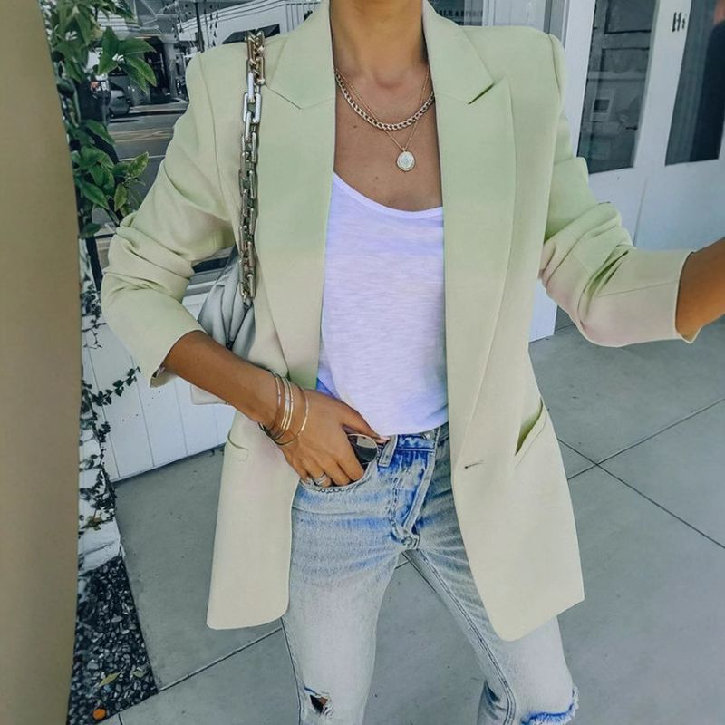 FD1483 2025s Autunno/Inverno 2025 Nuovo Stile Moda Donna Tinta Unita Colletto Manica Lunga Piccolo Cappotto_voghion.com