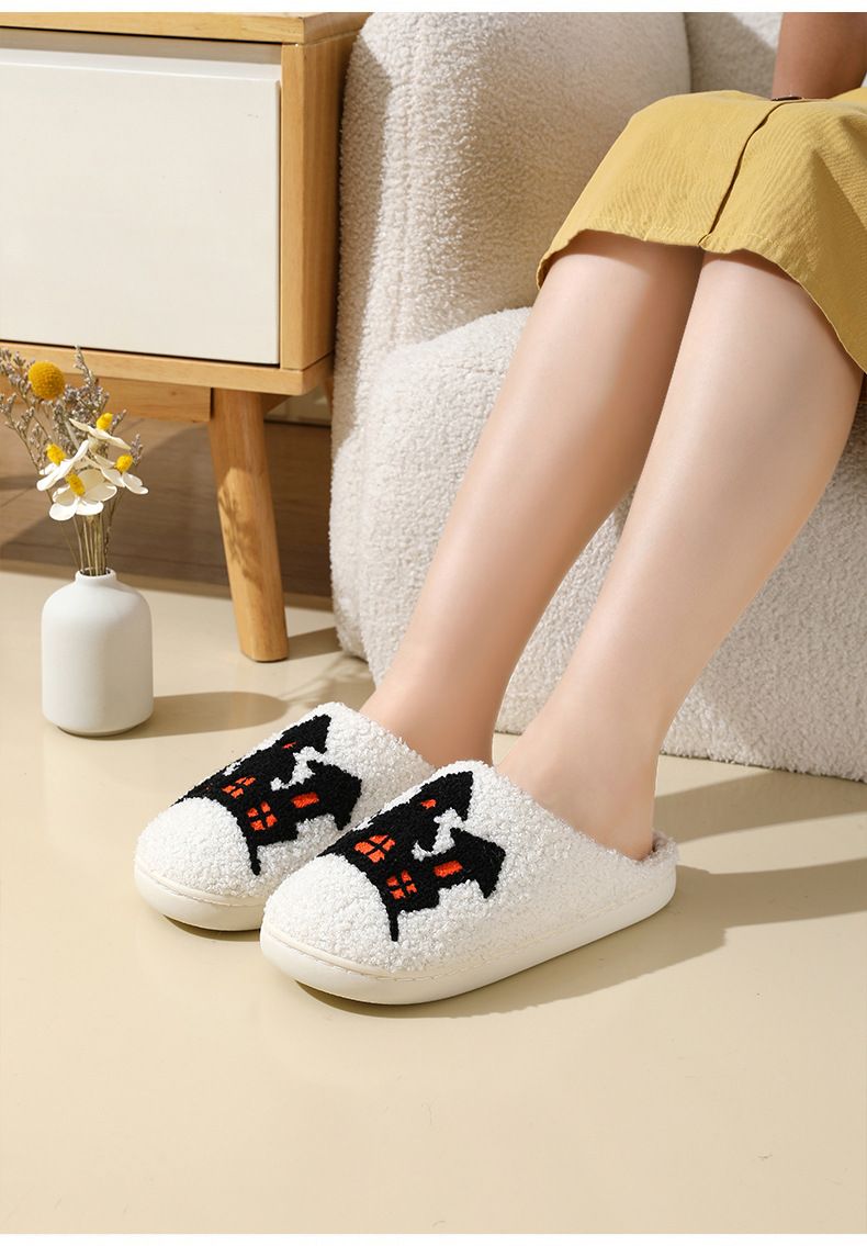2024 Autunno/Inverno Cartone animato Cotone per coppie femminili, Arredamento per la casa antiscivolo, Calore interno, Pantofole di Halloween_voghion.com