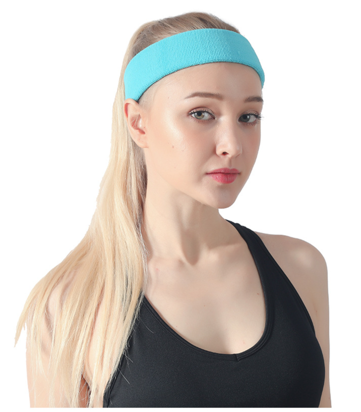Sports Antiperspirant Band Elastic Solid Color Widened Sweat-Absorbing Headband Running Sweat-Guiding Hairband_voghion.com