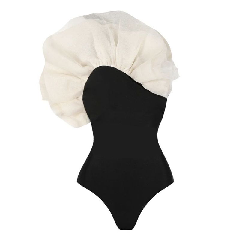 Maillot de bain une pièce sexy à imprimé floral 3D pour femme - Blanc uni_voghion.com