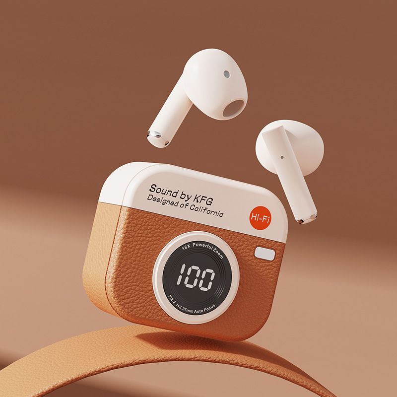 Q86 retro camera in-ear e-sports bluetooth headset ANC noise reduction no delay wireless headset_voghion.com