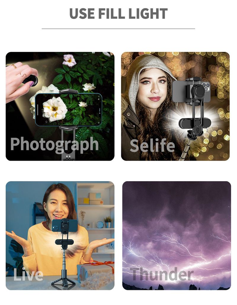 360 Rotation Folgenden Aufnahme Modus Gimbal Stabilisator Selfie Stick Stativ Gimbal Für IPhone Telefon Smartphone Live_voghion.com