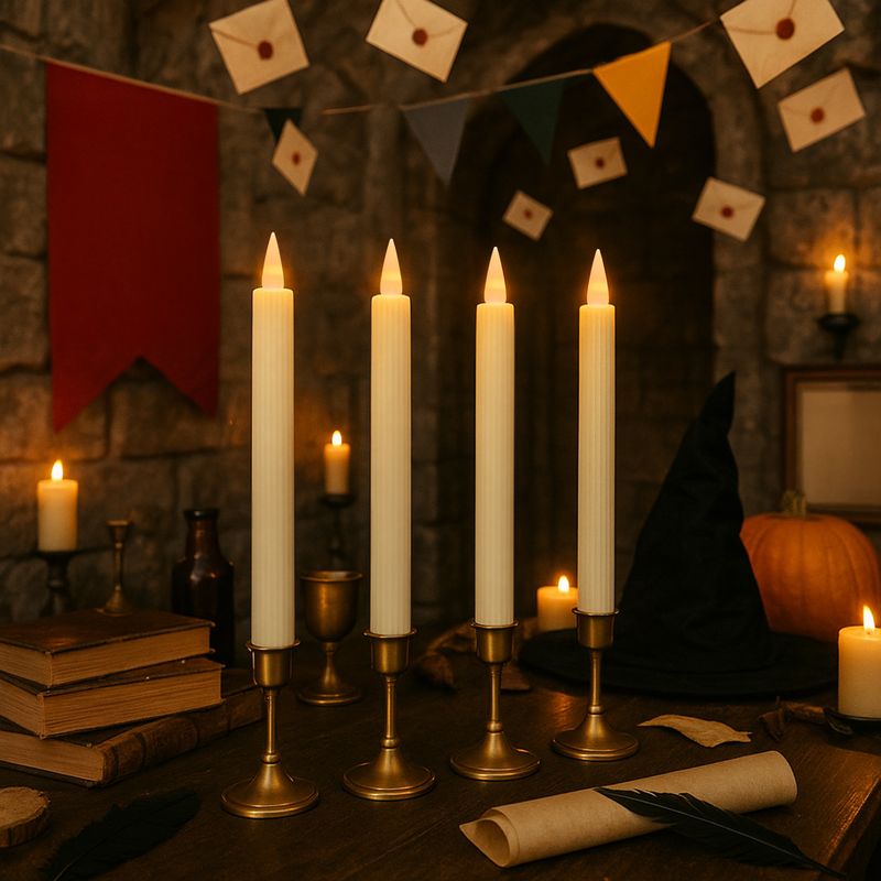 LED Floating Candles With Remote – Magic Wand Halloween Decor, 8 Colors, Timer, Waterproof For Pool/Wedding (Flickering Flame Effect)_voghion.com