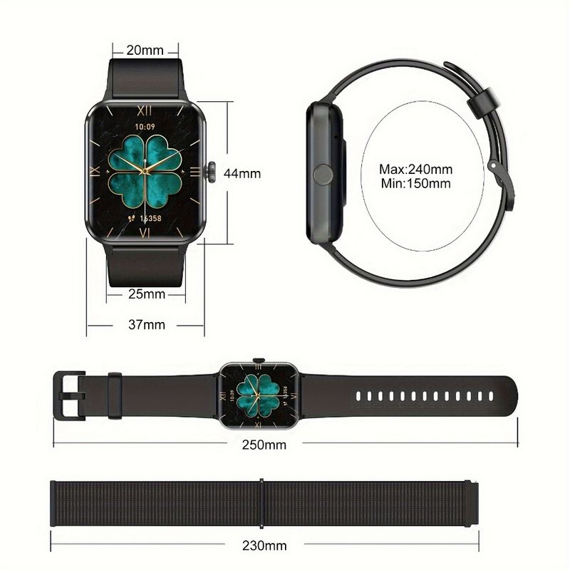Chytré hodinky Blackview, fitness hodinky s monitorováním aktivity, kompatibilní s nejnovějšími modely Android a iPhone 2024, černé_voghion.com