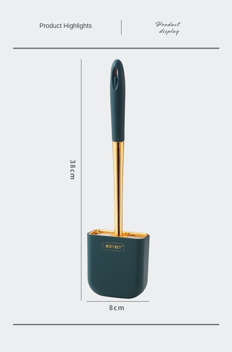 Scopino per WC di lusso da parete, scopino per WC in silicone con supporto, set di scopino per WC, accessori per il bagno_voghion.com