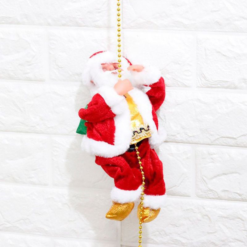 Juguete eléctrico navideño de fibra óptica para escalar con Papá Noel y trasero móvil: decoración navideña divertida para niños y escaparate festivo._voghion.com
